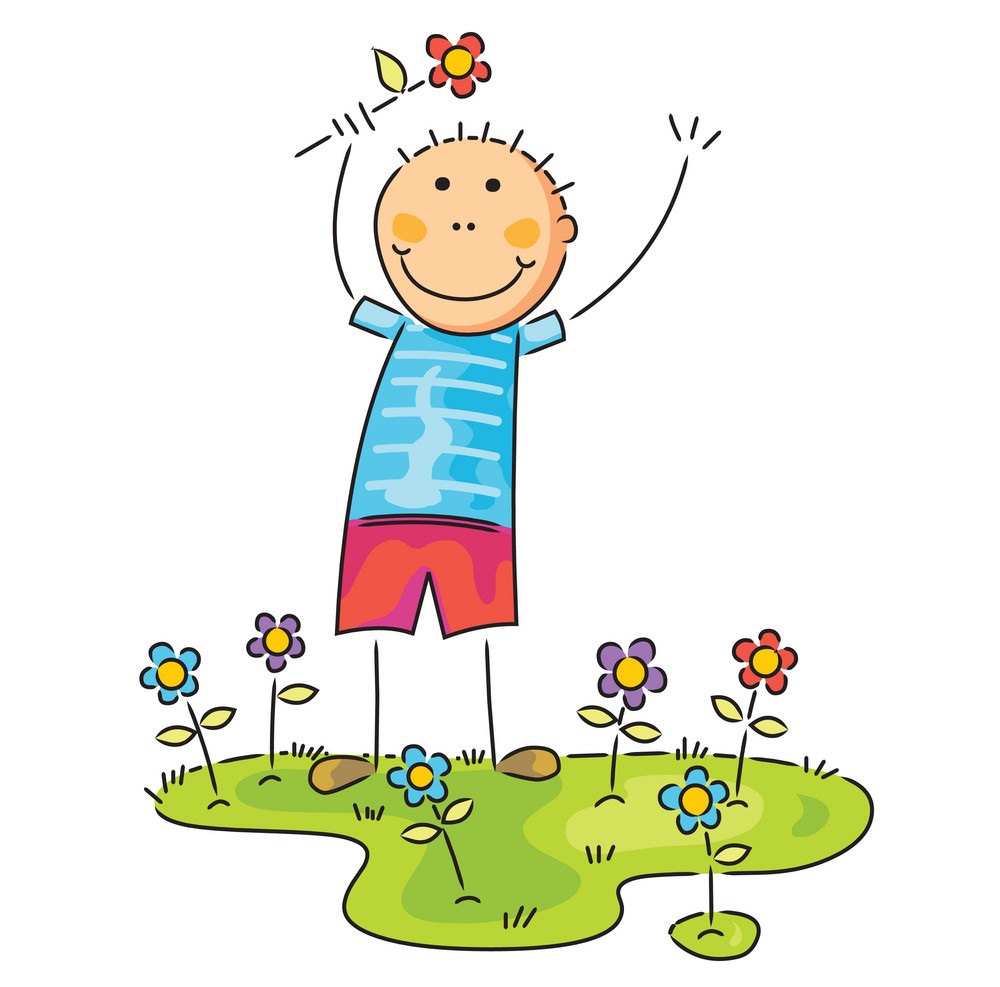 boy with flower on his hand vector 21358663